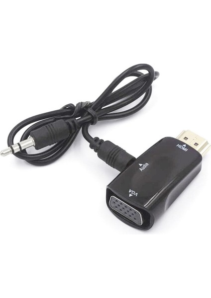 -Vga Dönüştürücüyle Uyumlu, Ses Iletimli 3,5 mm Jack Ses Dönüştürücülü Ses Kablosu 1080P 60Hz Adaptör (Yurt Dışından)
