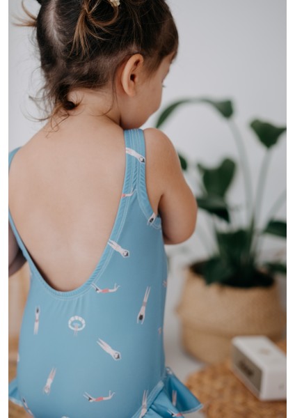 Swimmers Sahil Desenli Kız Çocuk Mayo modelleri