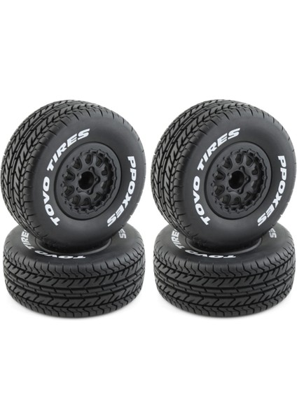 4 Adet 112MM 1/10 Kısa Kulvar Kamyon Lastiği Lastikleri Tekerlek 12MM Hex ile Slash Arrma Senton Vkar 10SC Rc Araba (Yurt Dışından)