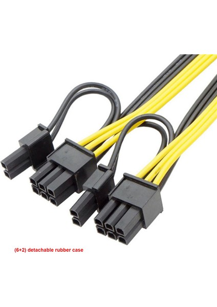 10 Adet Grafik Kartı Güç Kablosu 6 Pin Dişi Çift 8 Pin Erkek Adaptör Kablosu 6 + 2 Pin Uzatma Kablosu Grafik Kartı Için (Yurt Dışından)