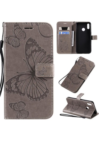 Kart Yuvası Standı ile Realme 3 Flip Kickstand Için Flip Case Darbeye Pu (Yurt Dışından)