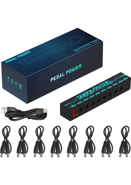 Pedal Güç Gitar Pedalı Güç Gitar Efektör Güç Kaynağı 8 Izole Dc Çıkış Gitar Efekt Pedalı Gitar Aksesuarları (Yurt Dışından)