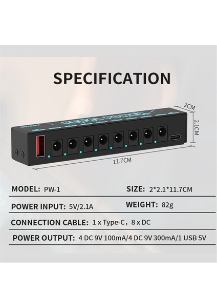 Pedal Güç Gitar Pedalı Güç Gitar Efektör Güç Kaynağı 8 Izole Dc Çıkış Gitar Efekt Pedalı Gitar Aksesuarları (Yurt Dışından) fırsatları