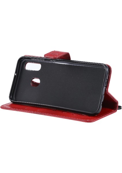Kart Yuvası Standı Pu ile Samsung Galaxy A20E Darbeye Kapak Için Flip Case (Yurt Dışından)