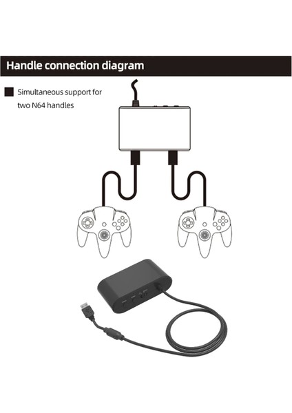 USB Adaptörü Dönüştürücü Anahtarı 64/oled Model Pc Windows Denetleyici Adaptörü Gamepad Oyun Dönüştürücü Adaptör (Yurt Dışından)