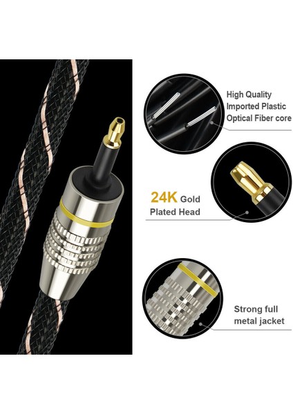 Dijital Ses Toslink'ten Mini Toslink Kablosuna 3,5 mm Spdıf Optik Kablo 5m (Yurt Dışından)