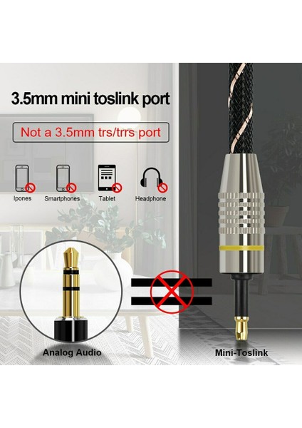 Dijital Ses Toslink'ten Mini Toslink Kablosuna 3,5 mm Spdıf Optik Kablo 5m (Yurt Dışından)