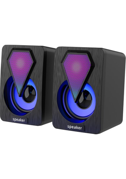 Kablolu Hoparlörler Dizüstü Bilgisayar Hoparlörleri, Renkli Aydınlatmalı Hoparlörler, 3D Çevresel Ses Subwoofer Mini Hoparlörler (Yurt Dışından) modelleri
