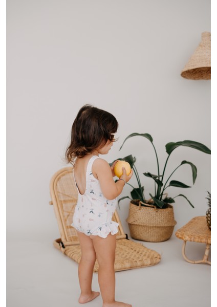 Marine Sualtı Desenli Kız Çocuk Mayo fiyatları