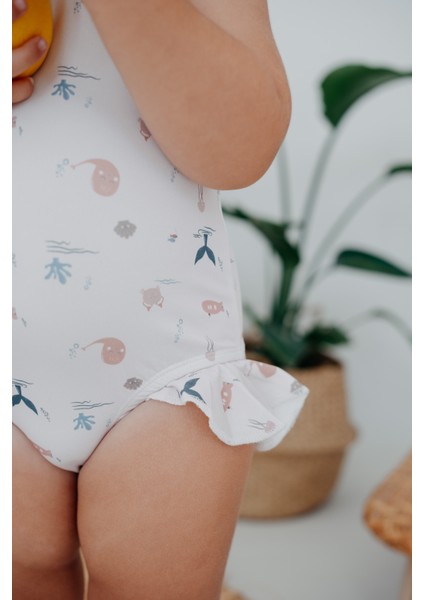 Marine Sualtı Desenli Kız Çocuk Mayo fırsatları