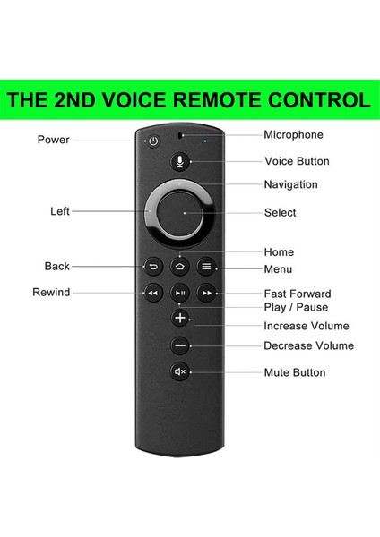L5B83H Yedek Sesli Uzaktan Kumanda (2gen) 2. Nesil Fire Smart Stick, Tv Cube 2. Nesil ve 1. Nesil Için Uygundur (Yurt Dışından)