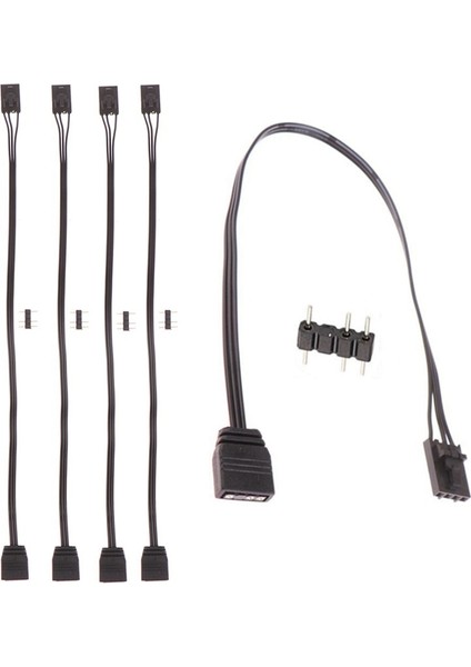 4pın Rgb Için 5 Adet Standart Argb 3-Pin 5V Adaptör Konnektörü Rgb Kablosu 25 cm (Yurt Dışından)