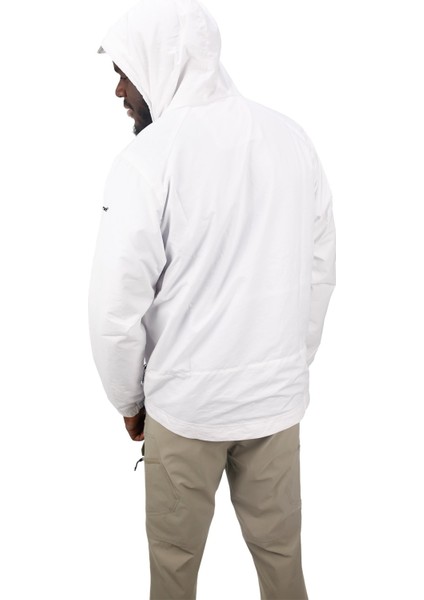 Erkek Rüzgara ve Suya Dayanıklı Beyaz Yağmurluk modelleri