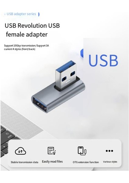 10 Adet USB Adaptörü A Erkekten Kadına, Orta Viraj, Dizüstü Bilgisayar Telefon Adaptörü Dirseği Için Konektör (Yurt Dışından)