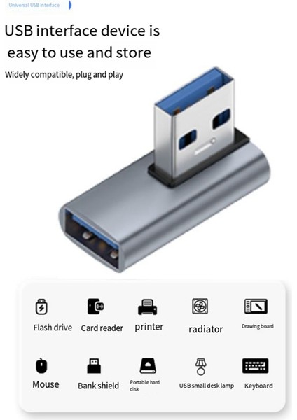 10 Adet USB Adaptörü A Erkekten Kadına, Orta Viraj, Dizüstü Bilgisayar Telefon Adaptörü Dirseği Için Konektör (Yurt Dışından)