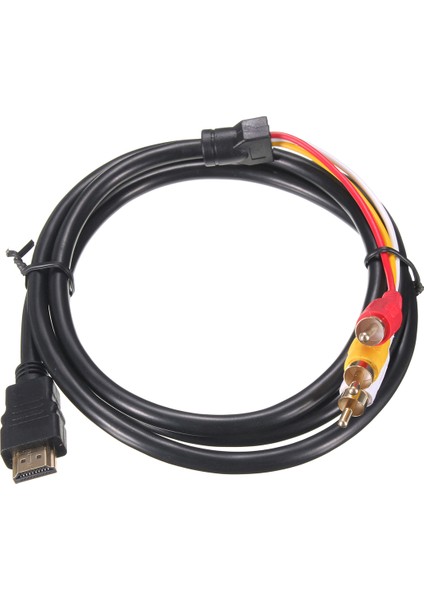 Siyah 5 Feet 1.5m Erkek - 3 Rca Video Ses Av Kablosu Adaptörü Hdtv 1080P Için (Yurt Dışından) fiyatları