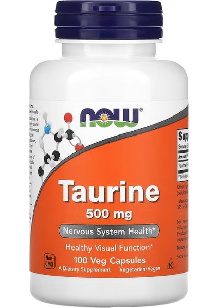 Foods Taurine 500 Mg 100 Veg Capsules