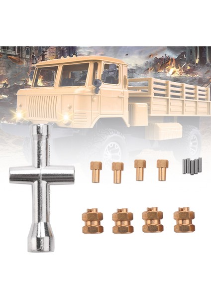 4pcs Pirinç Genişletilmiş 7mm Altı Tekerlek Göbekleri Birleştirici 4mm Eksenel SCX24 90081 1/24 Rc Paletli Araba Yükseltmeleri Parçaları (Yurt Dışından)
