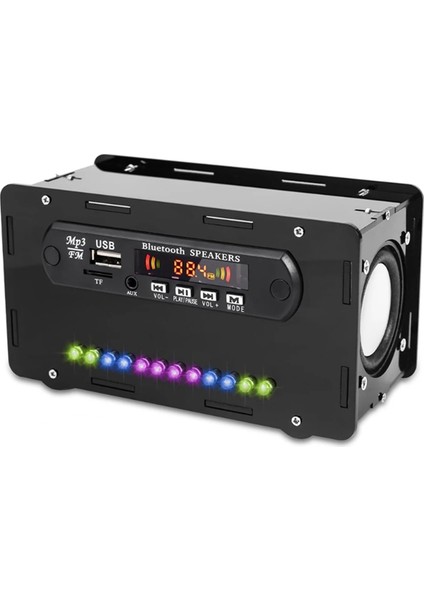 Dıy Bluetooth Hoparlör Kiti LED Fm Radyo USB Mini Ev Ses Amplifikatörü Dijital Ekran Lehimleme Projesi ile (Siyah) (Yurt Dışından)