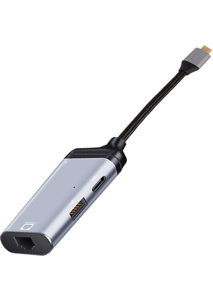 3'ü 1 Arada Tip-C - Gigabit Ethernet RJ45 Lan Pd Şarj USB C Veri Bağlantı Noktası Dönüştürücü Adaptör Tv Pc S20 Için (Yurt Dışından)