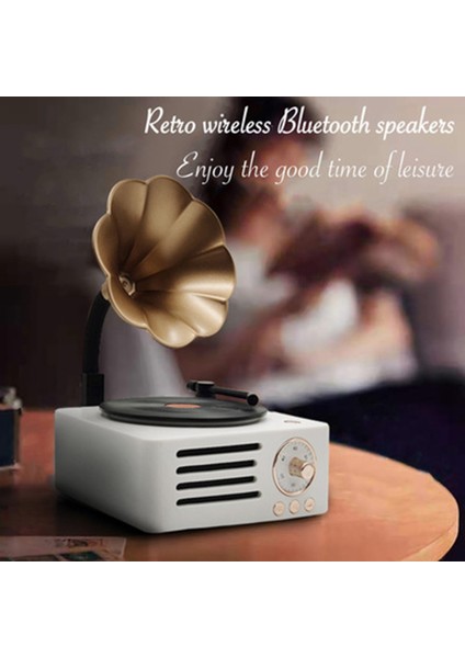 Retro Vinil Kaydedici Kablosuz Bluetooth Hoparlör Taşınabilir Fonograf Stereo Subwoofer Fm Radyo Tf Müzik Çalar-Pembe (Yurt Dışından)