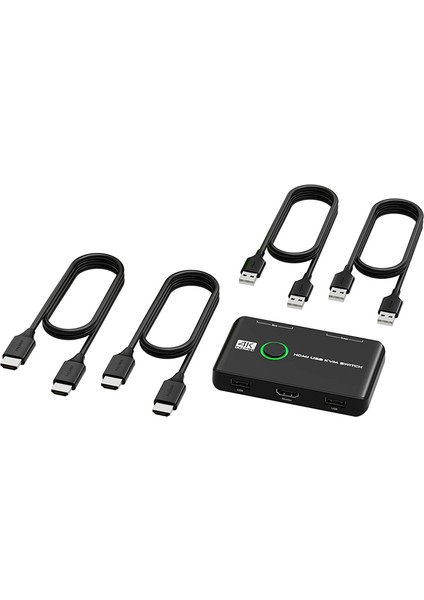 4K Kvm Switch USB - 2 Bilgisayar Için Uyumlu Anahtarlar Paylaşımlı Klavye Fare Yazıcı ve Monitör, 4K@60Hz Desteği (Yurt Dışından) fırsatları