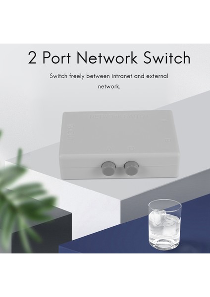 Mini 2 Port RJ45 Rj-45 Ağ Anahtarı Ethernet Ağ Kutusu Switcher Çift 2 Yollu Bağlantı Noktası Manuel Paylaşım Anahtarı Adaptörü Hub (Yurt Dışından)