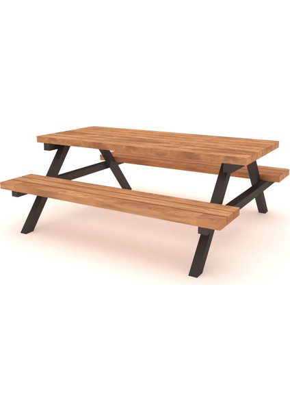 Ahşap Piknik Masası, Metal Gövdeli 180 cm fiyatları