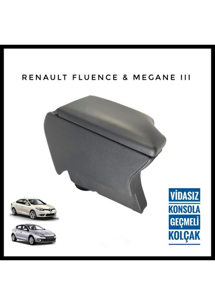 Fluence-Megane III Vidasız Konsola Geçmeli Kolçak (Kol Dayama)