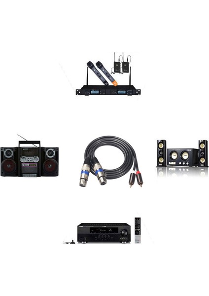 Hifi Ses Kablosu 2 Rca Erkek Xlr 3 Pin Dişi Karıştırma Konsolu Amplifikatör Çift Rca Çift Xlr Korumalı Kablo (Yurt Dışından)