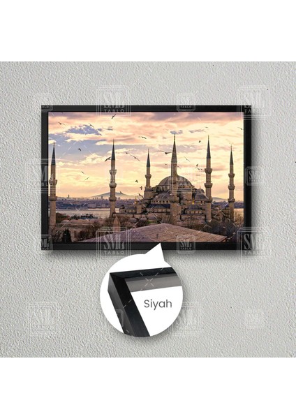 Sultan Ahmet Camii Blue Mosque Istanbul Türkiye Turkey Çerçeveli Yatay Kanvas Tablo