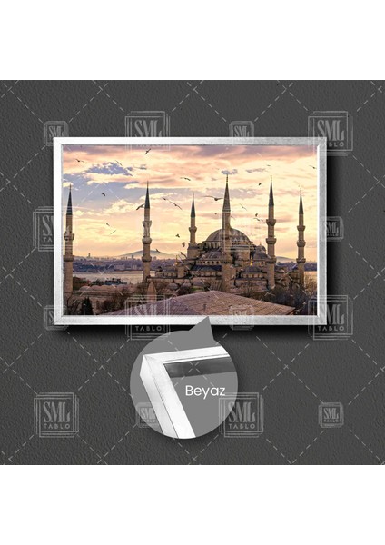 Sultan Ahmet Camii Blue Mosque Istanbul Türkiye Turkey Çerçeveli Yatay Kanvas Tablo