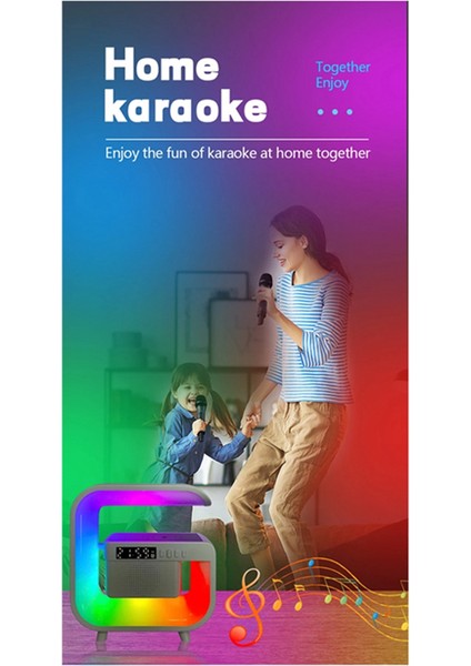 Kablosuz Şarj Standı Bluetooth 5.0 Hoparlör Çok Fonksiyonlu Fm Tf Rgb Gece Lambası Akıllı Telefon Için Hızlı Şarj Istasyonu-A (Yurt Dışından)