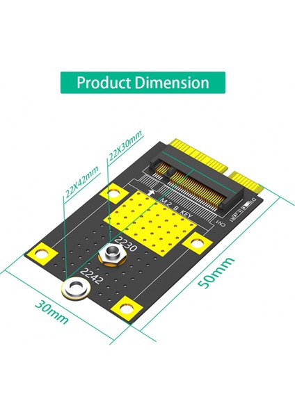 Çoklu Sistem Pcs Için 2230/2242 SSD Kart Adaptörü Için Msata - M.2(Ngff) Anahtar B Adaptörü (Yurt Dışından)