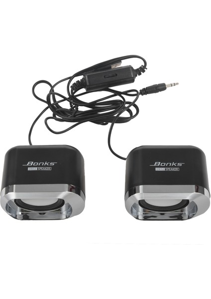 USB 2.0 Dizüstü Bilgisayar Hoparlörleri Kablolu Stereo Mini Bilgisayar Hoparlör Masaüstü Dizüstü Dizüstü Pc Için Mp3 Mp4 3.5mm Aux Siyah (Yurt Dışından)