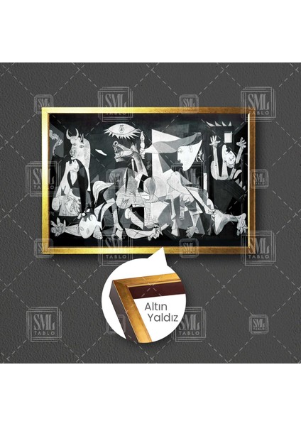 Guernica Pablo Picasso Pikasso Çerçeveli Yatay Kanvas Tablo