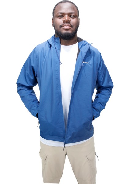 Erkek Rüzgara ve Suya Dayanıklı Mavi Yağmurluk