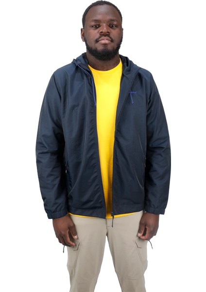 Erkek Rüzgara ve Suya Dayanıklı Lacivert Yağmurluk