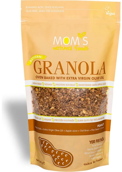 Mom's Natural Foods Yer Fıstıklı Granola 360 G