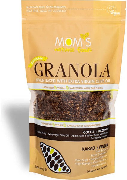 Mom's Natural Foods Kakao & Fındık Granola 360 G