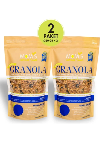 Mom's Natural Foods 2'li Yaban Mersini Granola 360 G