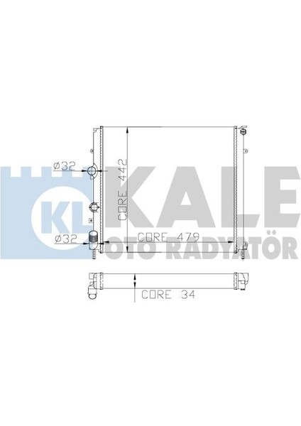 KLR-0534351AB Radyatör Kng 97 1.9d Klimasız Mek 479×442×...