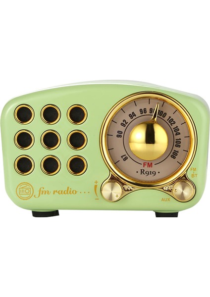 Radyo Bluetooth Hoparlör, Eski Moda Klasik Stile Sahip Vintage Radyo-Fm Radyo, Güçlü Bas Geliştirme (Çim Yeşili) (Yurt Dışından)
