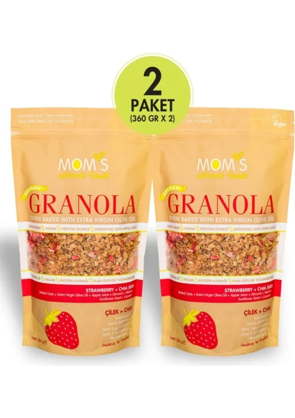 Mom's Natural Foods 2'li Çilek - Chıa Granola 360 G