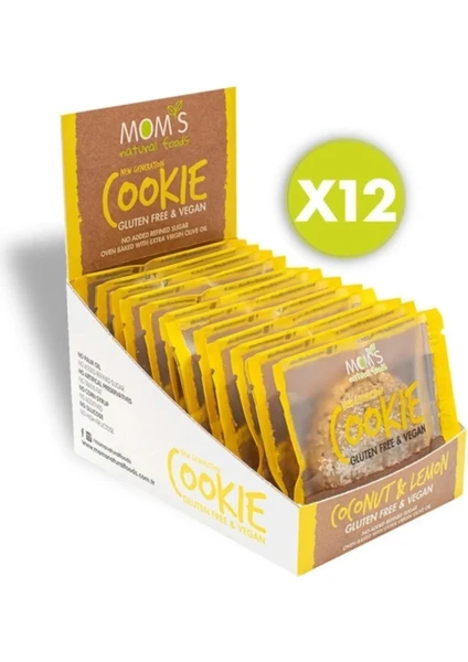 Mom's Natural Foods Glutensiz LİMON & HİNDİSTAN CEVİZİ Cookie - 12'li