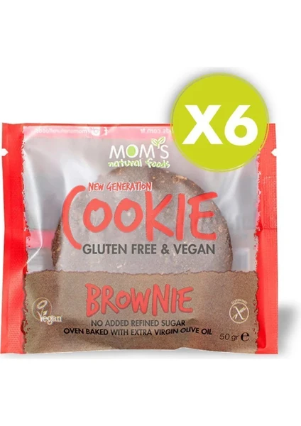 Mom's Natural Foods 6'lı Glutensiz BROWNIE Cookie