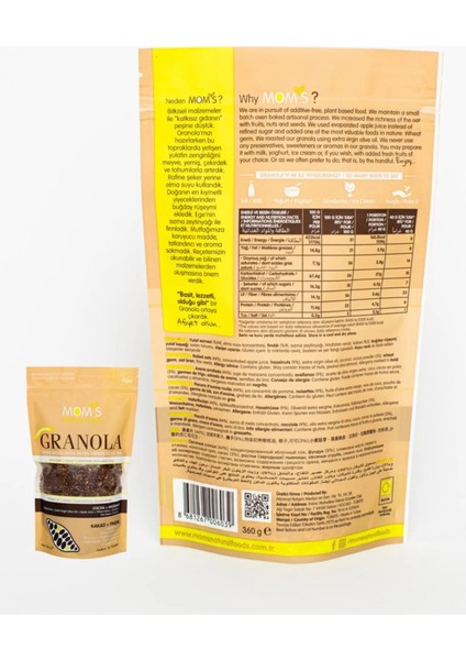 Mom's Natural Foods 2'Lİ GRANOLA - ÇİLEK CHIA 360 G - KAKAO FINDIK 360 G