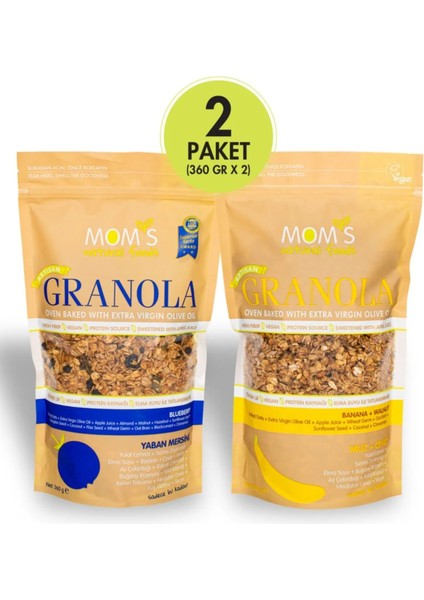 2'Lİ GRANOLA - YABANMERSİNİ 360 G - MUZ CEVİZ 360 G