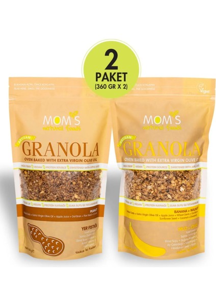 2'Lİ GRANOLA - MUZ CEVİZ 360 G - YER FISTIĞI 360 G
