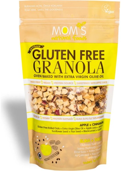 Mom's Natural Foods Glutensiz ELMALI Granola 300 G